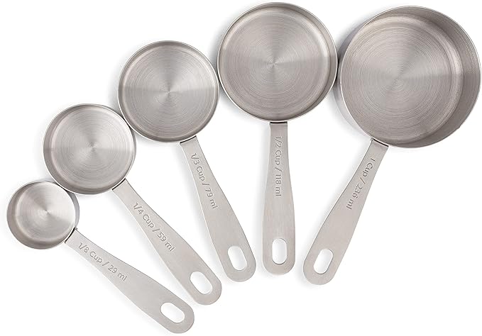 husMait Stainless Steel Measuring Cups - 5 Piece Heavy Duty Measuring Cup Set with Storage Ring by husMait