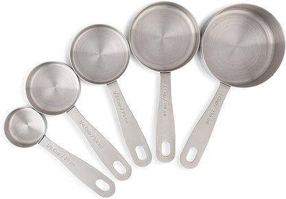 husMait Stainless Steel Measuring Cups - 5 Piece Heavy Duty Measuring Cup Set with Storage Ring by husMait