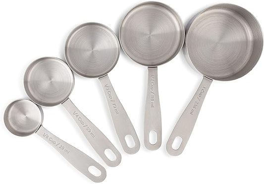husMait Stainless Steel Measuring Cups - 5 Piece Heavy Duty Measuring Cup Set with Storage Ring by husMait