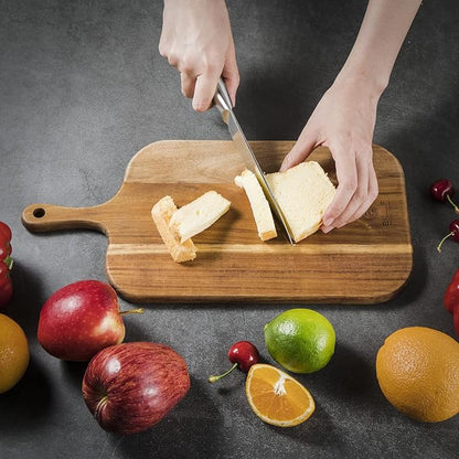 Wood Cutting Board Set with Handle for Kitchen Large and Small Long 2 Packs Acacia Wooden Kitchen Cutting Boards for Meat, Cheese, Bread,Vegetables Fruits- Charcuterie Board Serving Board - Image 5
