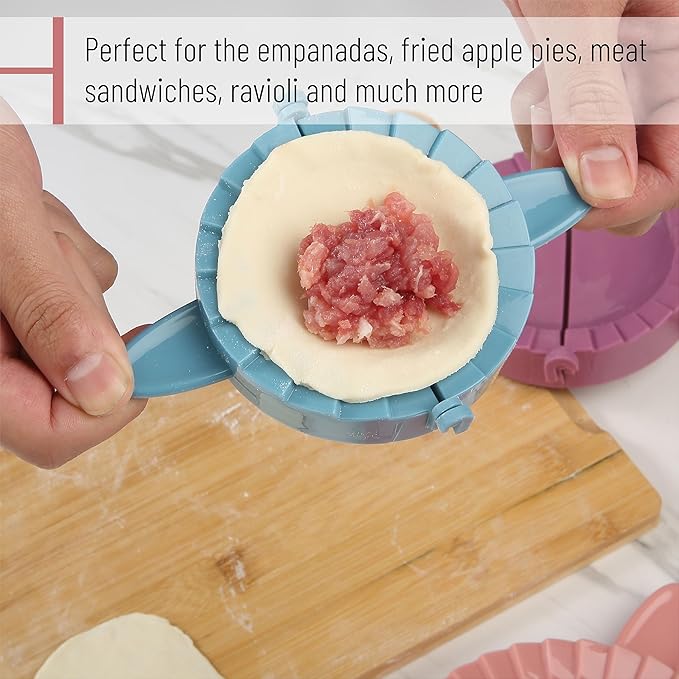 BTaT- Dough Press Set, 3 Pack, Dumpling, Empanada, Pastry and Turnover Press, Hand Pie Maker, Meat Pie Cutter