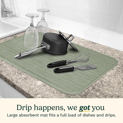 Cuisinart Dish Drying Mats for Kitchen Counter - (2) 18" x 24" Ultra Absorbent Dish Drying Mat XL - Foldable, Machine Washable, Fast Drying Dish Mat - Image 2