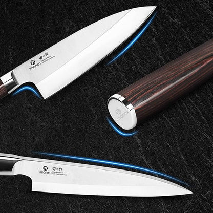 imarku 7 Inch Deba Knife,Ultra Sharp Sushi Knife,Ultimate Japanese Kitchen Knife with Stainless Steel Single Bevel,Fish Fillet Knifes for Fish Cutting with Ergonomic Wood Handle, Mothers Day Gifts - Image 6