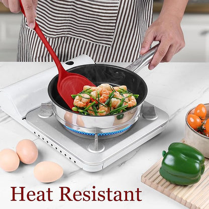 LIANYU 8-Piece Kitchen Utensils Set, Silicone Cooking Utensil Spatula Sets, Heat Resistant Cooking Gadgets Tools Set for Non-stick Cookware, Dishwasher Safe, Red - Image 8