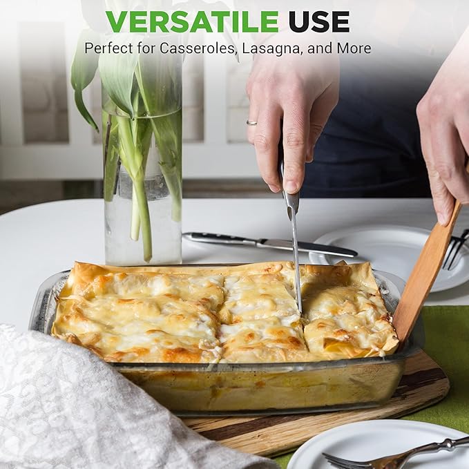 NutriChef 8-Piece Deep Glass Baking Dish for Oven with Lids - Casserole Dishes for Oven - Bakeware Sets for Lasagna, Meatloaf, Leftovers, Cooking, & Dishwasher Safe -Gray - Image 6
