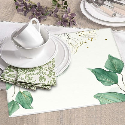 Watercolor Green Palm Leaves Dish Drying Mat 16x18 Inch, Microfiber Absorbent Fast Dry Mat Large Dish Mat Drying Kitchen Mat, Kitchen Drying Pad for Kitchen Counter Coffee Bar Decor Gifts