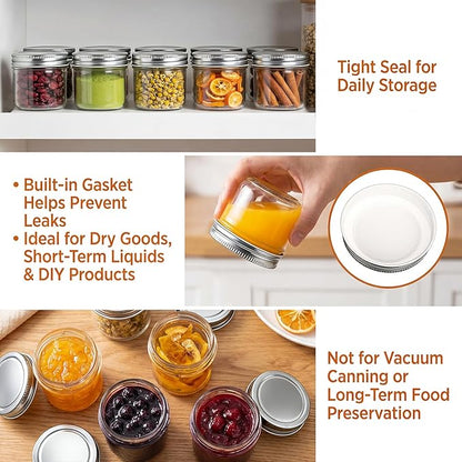 QAPPDA 4oz Glass Jars With Lids,Small Mason Jars Wide Mouth,Mini Canning Jars With Silver Lids For Honey,Jam,Jelly,Wedding Favor,Shower Favors,Spice Jars For Kitchen Storage & Home,Set of 40 - Image 5