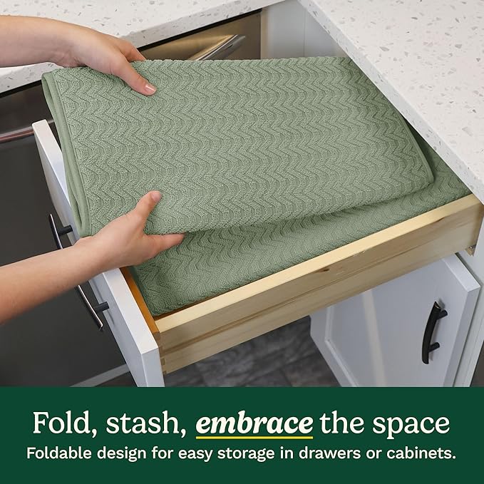 Cuisinart Dish Drying Mats for Kitchen Counter - (2) 18" x 24" Ultra Absorbent Dish Drying Mat XL - Foldable, Machine Washable, Fast Drying Dish Mat (Geostripe) - Image 4