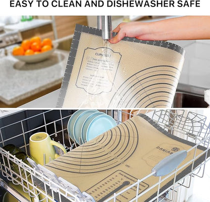 Baking Mat, 28" x 20" Large Silicone Non-slip Baking Pastry Mat with Measurement, Non Stick Silicone Mats for Kitchen Counter, Fondant Mat, Counter Mat, Dough Rolling Mat, Oven Liner, Pie Crust Mat - Image 6