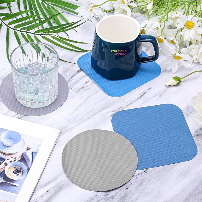 LUTER 4pcs Jar Opener, Rubber, Multi-function Silicone Bottle Opener for Seniors with Weak Hands Lid Cap Gripper Pads Kitchen Coasters Gadgets(Blue, Gray) - Image 3