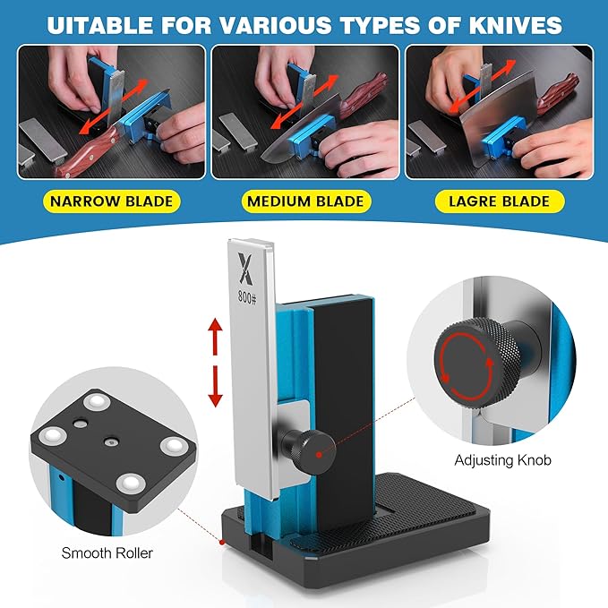 Upgraded Rolling Knife Sharpener Kit – Adjustable 10 – 40°, Removable Diamond Stones (320#, 800#, 2000#), Compact & Portable – Premium Knife Sharpening System for Kitchen & Outdoor Use - Image 3