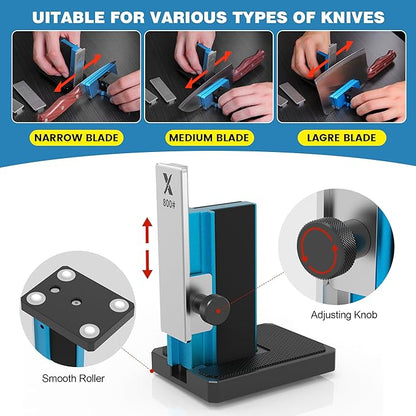 Upgraded Rolling Knife Sharpener Kit – Adjustable 10 – 40°, Removable Diamond Stones (320#, 800#, 2000#), Compact & Portable – Premium Knife Sharpening System for Kitchen & Outdoor Use - Image 3