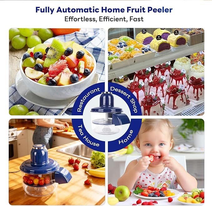 Automatic Grape Peeler Machine, Electric Garlic & Cherry Tomato Peeler Skin Remover Tool for Small Fruits, Effortless Peeling for Home Kitchen (Blue-1PC) - Image 3