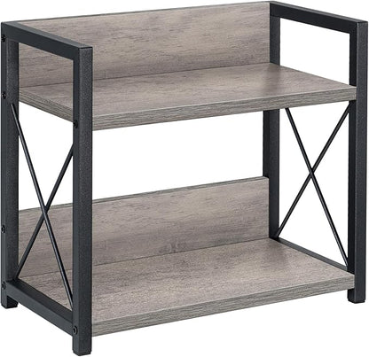 Giikin Countertop Shelf Organizer, 2 Tier Kitchen Spice Rack for Countertop, Wood Coffee Counter Shelf for Home, Particle Board and Metal, Grey, Small by Giikin