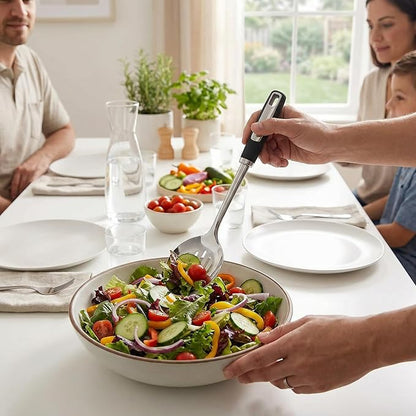 Cooking Utensils Set, Stainless Steel Kitchen Utensils with Serving Spoon and Cooking Spatula, Heat-Resistant, Dishwasher Safe, Ergonomic Handle