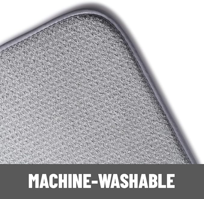 Bellemain XL Dish Mat Microfiber Dish Drying Mat, Super absorbent (Grey, 16" x 18") - Image 6