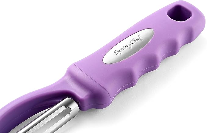 Spring Chef Premium Swivel Vegetable Peeler, Comfortable Handle and Ultra Sharp Stainless Steel Blades - Perfect Kitchen Peeler For Veggie, Fruit, Potato, Carrot, Apple - Orchid - Image 9