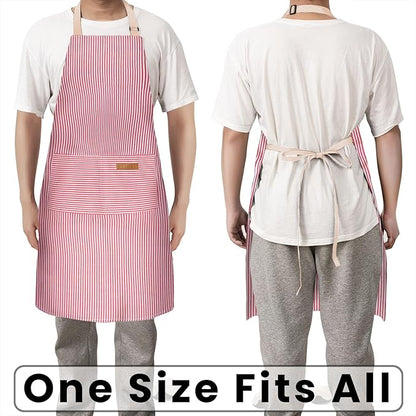 BeLuyi Adjustable Bib Apron with 2 Pockets Chef Cooking Kitchen Restaurant Aprons for Women Men - Image 6