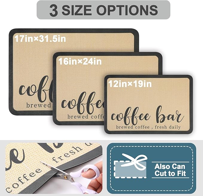 HotLive Coffee Mat - Absorbent Hide Stain Rubber Backed Dish Drying Mat for Kitchen Counter - Bar Mats for Countertops Accessories Fit Under Coffee Maker Espresso Machine - Image 5