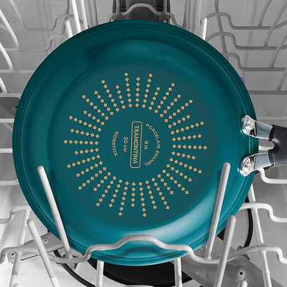 Tramontina Porcelain Enamel Non Stick 3-Pack Frying Pans, Skillet Set with Reinforced Nonstick Coating, Dishwasher and Oven Safe (Teal) - Image 8