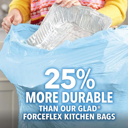 Glad Trash Bags, 13 Gallon, 34 Count (Pack of 2) | ForceFlex MaxStrength | Tall Kitchen Drawstring | Beachside Breeze Scent - Image 2