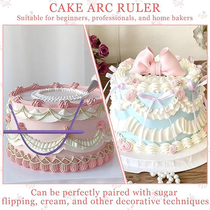 4PCS Cake Arch Guide Tool,Adjustable Fondant Cake Arc Ruler,Practical Baking Writing Swag Guide Gadgets Accessories,Decorative Marking Divider Aid,Pastry Decorating Supplies for Home Kitchen Bakeries - Image 5