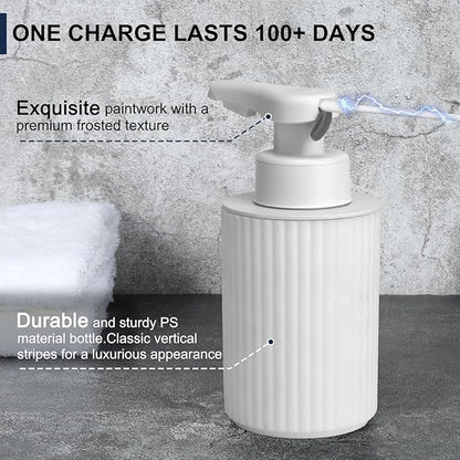 Automatic Soap Dispenser Liquid Touchless: 9oz White Plastic - Rechargeable Electric Smart Auto Hand Soap Dispenser - Dish Bathroom Kitchen - Image 4