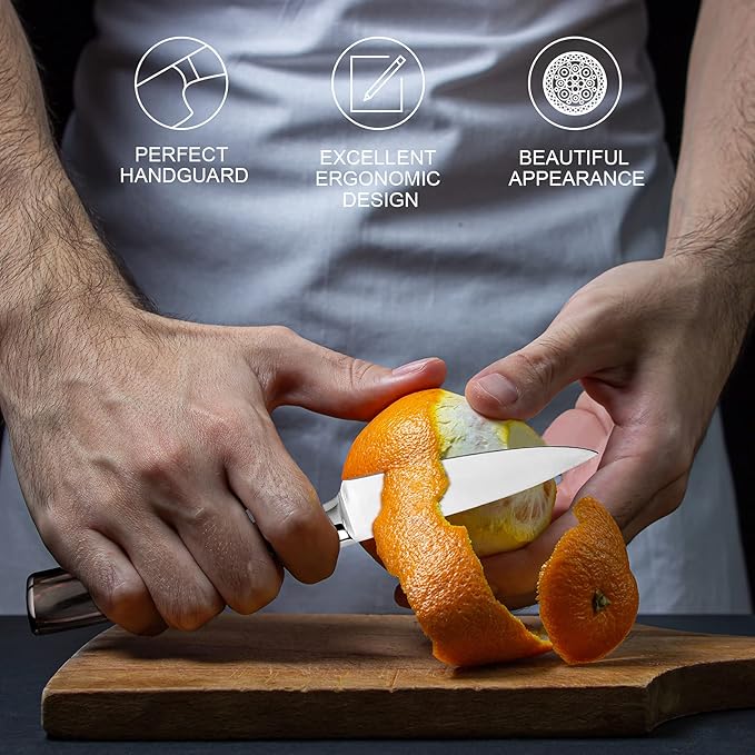 imarku Paring Knife - Paring Knives, 3.5 Inch Small Kitchen Knifes - Japanese High Carbon Stainless Steel Fruit Knife, Ergonomic Pakkawood Handle, Ultra Sharp Blade, Unique Gifts for Men and Women - Image 6