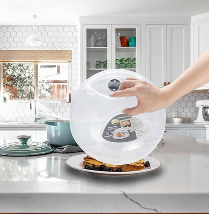 Microwave Splatter Cover for Food Large Microwave Plate Cover Guard Lid with Steam Vents, 1.5 Inch BPA Free & Dishwasher Safe-Grey - Image 7