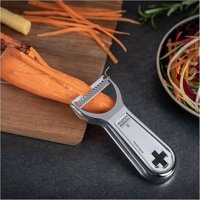 Kuhn Rikon "Swiss Metallic" Julienne Cross Peeler, Silver - Image 4