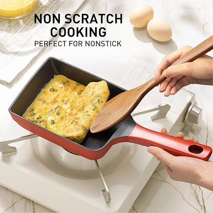 5-Piece Kitchen & Cooking Utensils Set - Natural Acacia Wood Material Includes Salad Spoons, Spaghetti Spoon, Salad Fork, Flat Spatula,Slotted Spatula- Essential Wooden Utensil Set for Cooking
