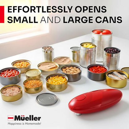 MUELLER HOME SmoothEdge Auto Can Opener Electric – Battery‑Operated with Magnet Lid Lifter – Portable Hands‑Free One Touch Can Opener for Seniors & Arthritis, Red Kitchen Accessories - Image 7