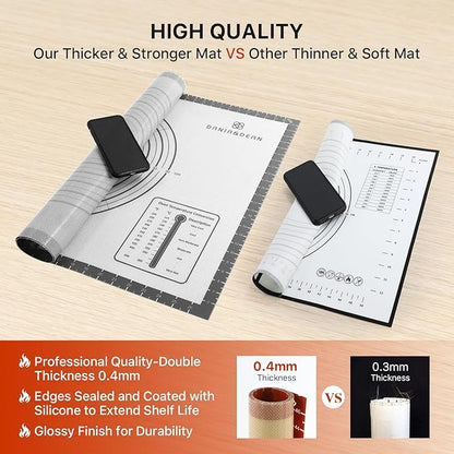 Silicone Mat, 26 x 16inch Extra Large Non-stick Pastry Baking Mat with Measurement, Resuable Thick Cookie Sheet Counter Mat, Dough Rolling Mat, Oven Liner, Fondant/Pie Crust Mat - Image 3