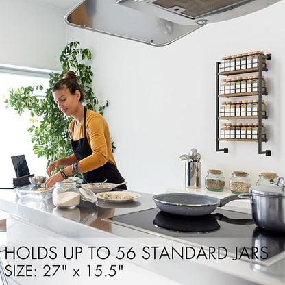 ZICOTO Space Saving Spice Rack Organizer Shelf for Wall Mount - Easy To Install Modern Hanging Racks For up to 56 Jars - Perfect Seasoning Organizer For Your Kitchen - Image 2