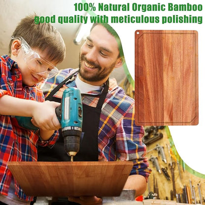 Eaasty 12 Set Extra Large Plain Cutting Board Bulk Heavy Duty Wood Cutting Boards Set with Juice Groove for Kitchen Wedding Housewarming Crafts Gifts, Pre Oiled (11" x 17",Walnut)
