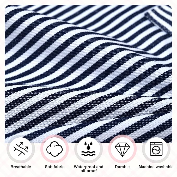 2Pack Adjustable Kitchen Apron for Women Men with 2 Pockets，Cotton-Polyester Blend Bib Aprons for Cooking,Baking - Image 3