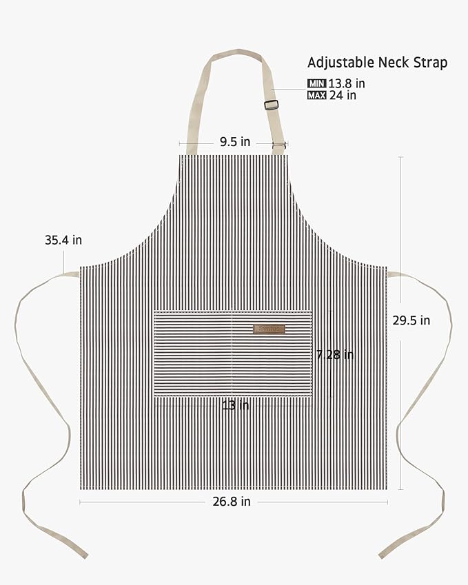 Syntus Chef Apron for Men Women Kitchen Cooking Apron with Pockets, Adjustable Bib Aprons Stain Resistant - Image 2