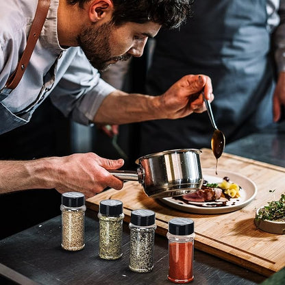 Eccliy 36 Pack 3 oz Clear Plastic Spice Jars with Label and Shaker Lids Empty Spice Bottles Seasoning Containers Seasoning Jars Shaker Condiment Pots for Pepper Herbs Powders(Black) - Image 4