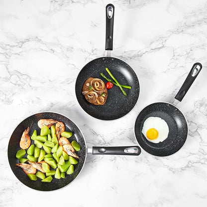 Frying Pan 3-Piece Set, Nonstick Skillet Set for Induction Cooktop, Frying Pan Nonstick 8 Inch+9.5 Inch +11 Inch (Black) - Image 8