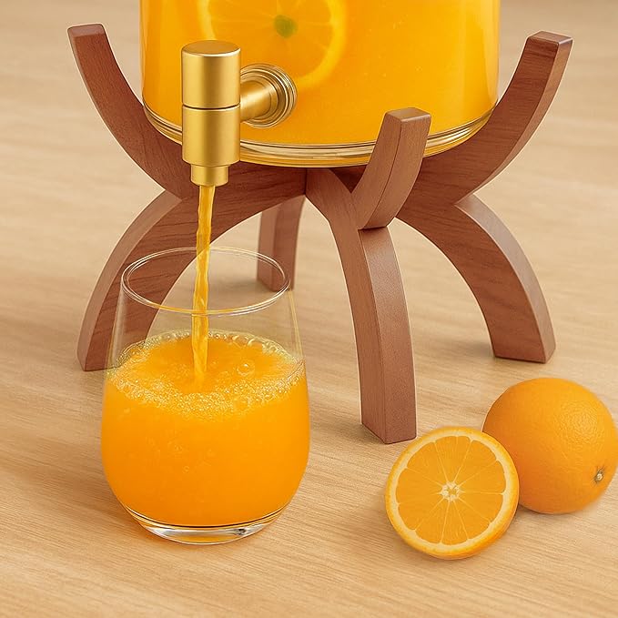 Glass Drink Dispenser,1.5 Gallon Beverage Dispenser with Stand,Lemonade Dispenser with Stainless Steel Faucet,Drink Dispensers for Parties, Bars and Home (Cross Stand) - Image 6