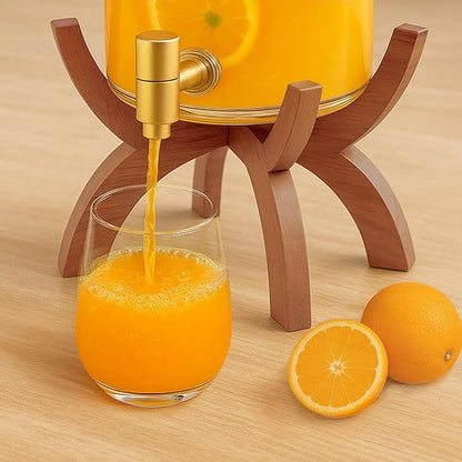 Glass Drink Dispenser,1.5 Gallon Beverage Dispenser with Stand,Lemonade Dispenser with Stainless Steel Faucet,Drink Dispensers for Parties, Bars and Home (Cross Stand) - Image 6