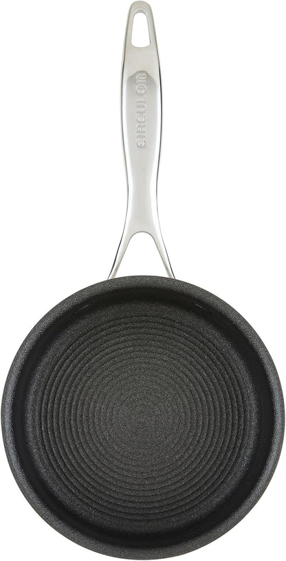 Circulon C1 Series Stainless Steel Plated Non-Stick Cookware with ScratchDefense Technology with Lid, Safe for Metal Utensils, 1.5 Litre, Polished Stainless Steel