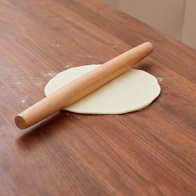 French Rolling Pin for Dough - Fulimax 16" Classic Wood Rolling Pins for Baking, Dough Roller for Fondant Pizza Pie Crust Cookie Pastry Pasta, Kitchen Baking Supplies, Beech Wood - Image 2