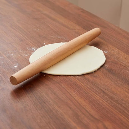 French Rolling Pin for Dough - Fulimax 16" Classic Wood Rolling Pins for Baking, Dough Roller for Fondant Pizza Pie Crust Cookie Pastry Pasta, Kitchen Baking Supplies, Beech Wood - Image 2
