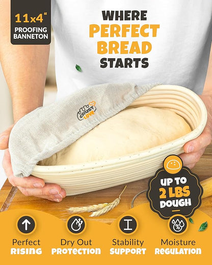 CRUSTLOVE Rectangular Cast Iron Dutch Oven for Bread Baking - incl. Sourdough Bread-Baking Supplies - 3.2QT Bread-Pan for Homemade-Bread, Sour dough Bread-Pans with Lid, Bread-Oven, Bread-Baking-Pan - Image 4