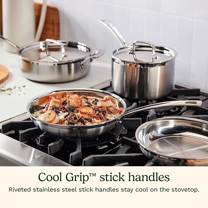 Cuisinart 15 Piece Cookware Set, MultiClad Pro Triple Ply, Silver, MCP-15N - Image 7