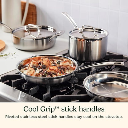Cuisinart 15 Piece Cookware Set, MultiClad Pro Triple Ply, Silver, MCP-15N - Image 7