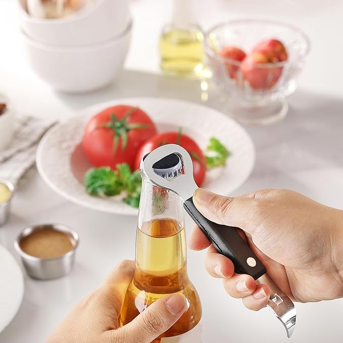 2PCS Bottle Opener, JINLIFA Stainless Steel Manual Can Punch Bottle Cap Beer Bottle Openers, Dishwasher Safe - Image 5