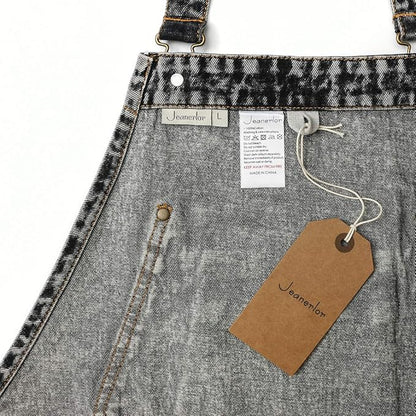 Jeanerlor - Denim Apron with Pockets for Hair Stylist Gardening Craftsmen Barista Women Hairdresser Jean Work Apron Cross Straps & Adjustable S to L (Black) - Image 9