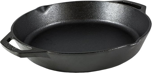 Lodge Seasoned Cast Iron Dual Handle Pan - Cast Iron Frying Pan - Even Heat Distribution - Oven & Stovetop Safe - PFAS-Free, Non-Toxic Cookware - 12 Inch by Lodge